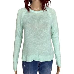 Eileen Fisher Linen Blend Sweater Womens Petite Small Mint Green Lightweight